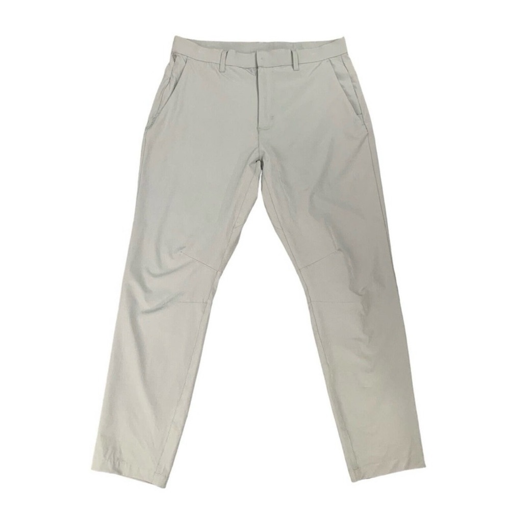 Fabletics The Only Pant Mens 32 Ash Gray Flat Front Straight Leg Zip Pocket Golf
